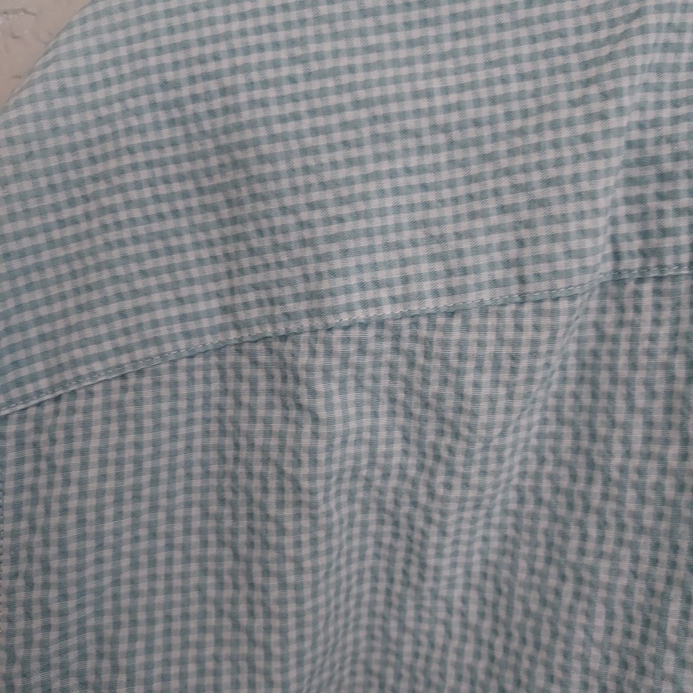 Banana Republic Mint Green Plaid Long Sleeve Button Up Size XL - Picture 8 of 10